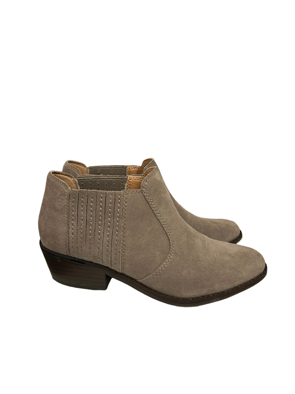 Lucky Brand Folley Suede Booties in Taupe/Gray Colorway Size 6M